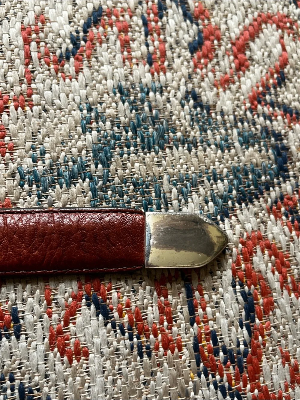 Orvis Chestnut Brown Leather Belt with Silver-Tone Hardware Size 38 Western
